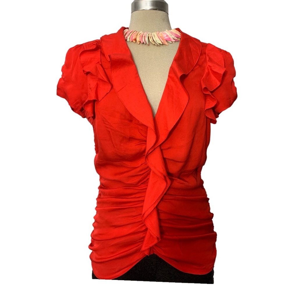 bebe Silk Ruffles top - Picture 7 of 15